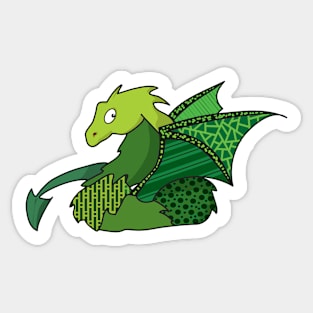 Green stylized dragon Sticker